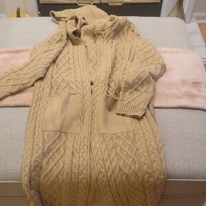 Cozy Tan Cable Knit Cardigan
